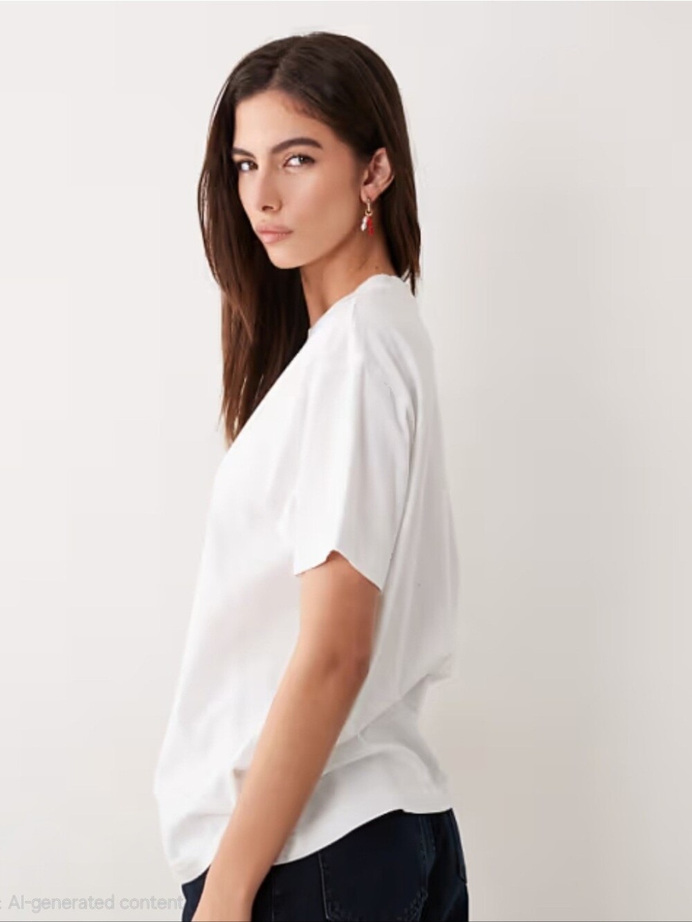 Abercrombie & Fitch Oversized Classic Women's White Short Sleeve Tee, Size M